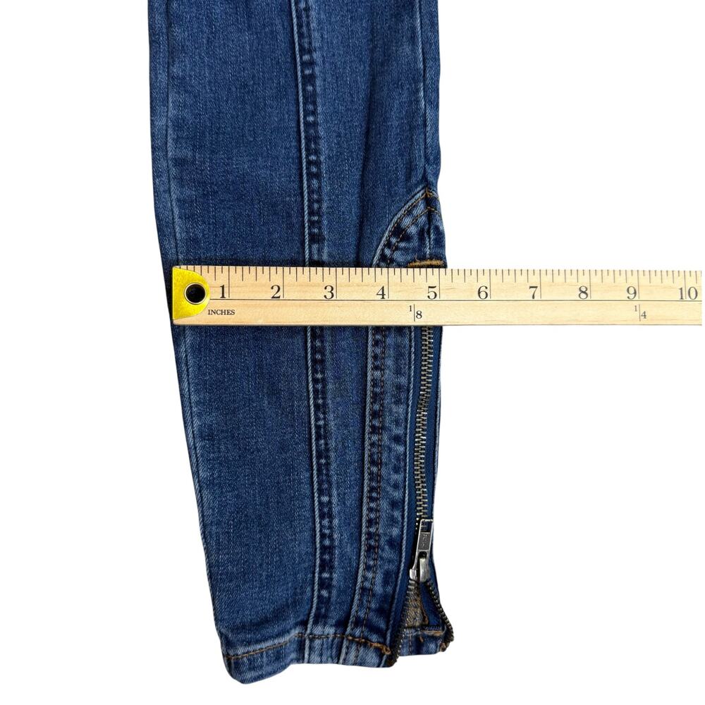 Free People CRVY Mercury Zip Jeans Harper Blue Size 27 Moto Y2K StreetwearDenim - Picture 15 of 15